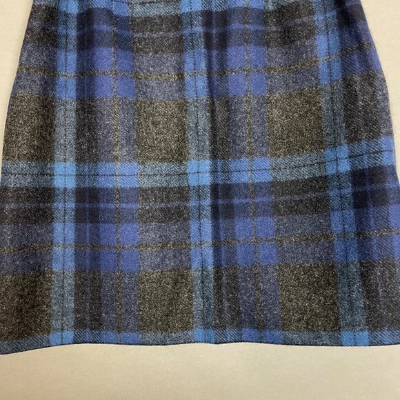 Vintage 70s Pendleton Skirt One of a Kind Handmade Plaid Blue Gray Mini Women - Picture 7 of 11
